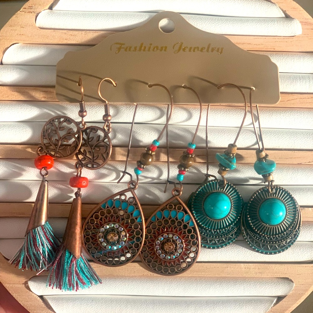 Boho/aztec earring set